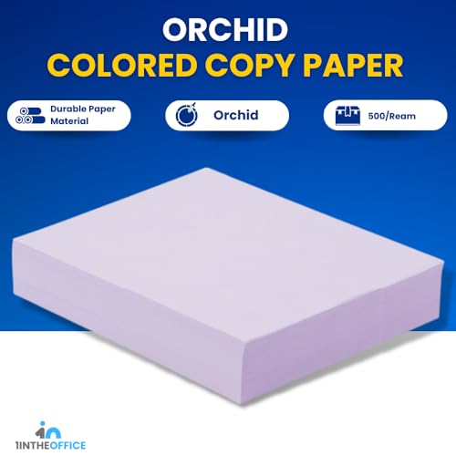 1InTheOffice ورق نسخ ملون 1InTheOffice، أوركيد، بحجم 8.5 × 11 بوصة، كثافة 20 رطل، (500 ورقة) - Image 2