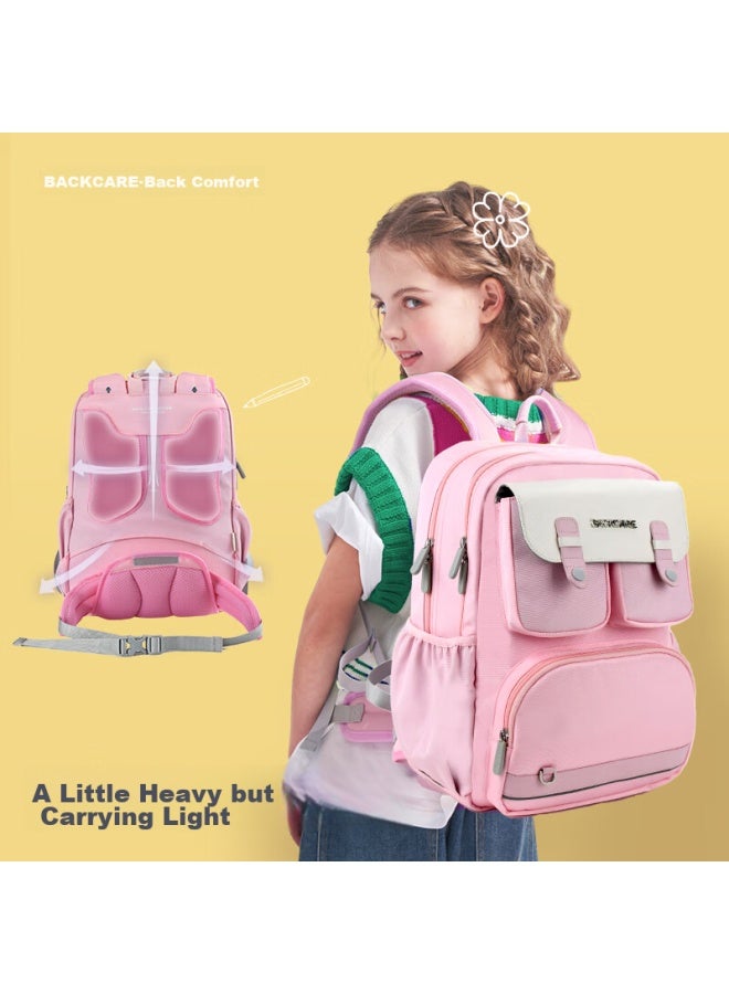 Back Care Spine-protecting Schoolbag For Female Students, Large Capacity Backpack For Grades 3-6, Double Shoulder Bag B24-159c - Image 1