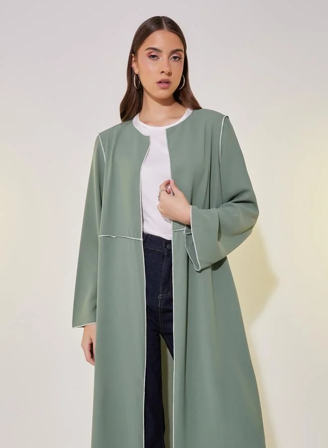 Styli Styli Contrast Stitching Detail Regular Fit Kimono