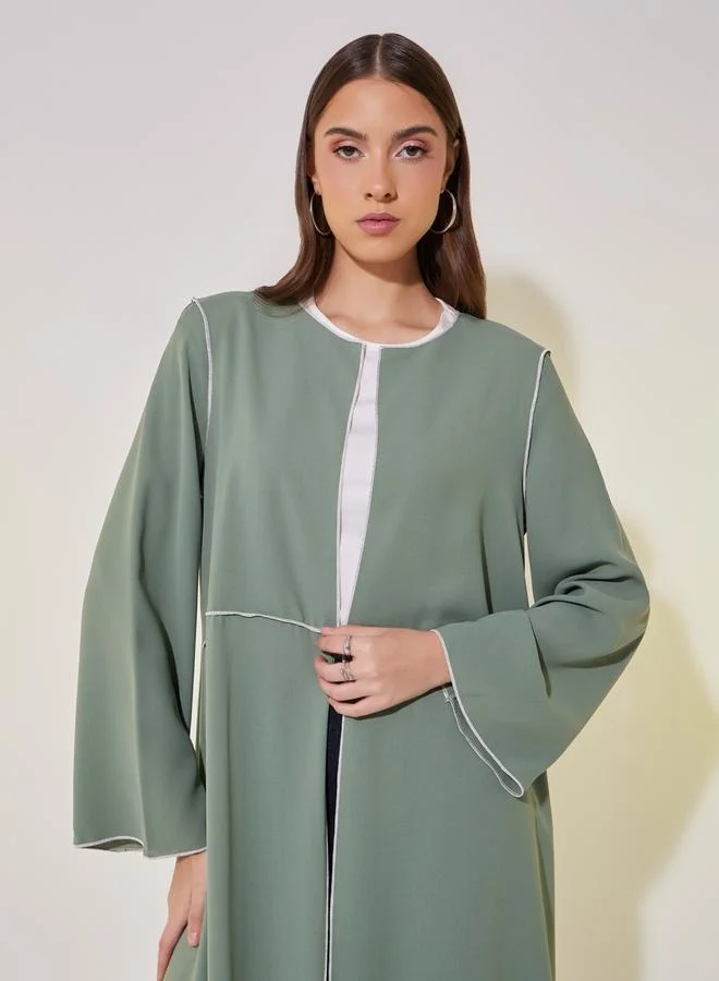 Styli Styli Contrast Stitching Detail Regular Fit Kimono