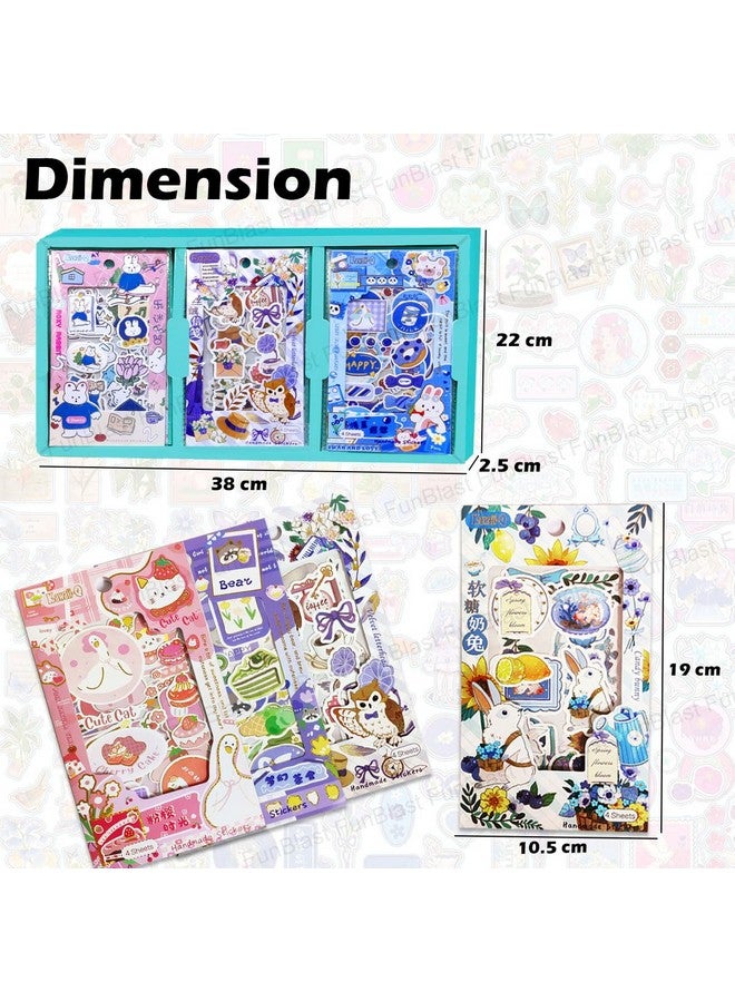 FunBlast Kawaii Stickers Set - 48 Sheet (340+ Pcs) DIY 3D Stickers for Girls, Aesthetic Sticker, Self-Adhesive Stickers, Stickers for Journaling, Scrapbooking, Cute Stickers Set (Green) - Image 2