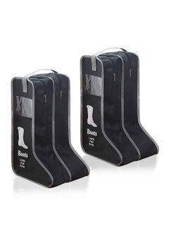 Arabest 2 Pack Black Shoe Bag, Portable Boot Organiser for Storage and Travel Dustproof Travel Shoe Bag  - Image 1
