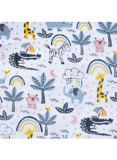 Thread Fairy Co Thread Fairy Super Soft Organic Cotton Muslin Swaddle Blanket for New Born Baby Receiving Swaddle Wrap Stroller Cover Multi Coloured Jungle Fun  - Image 4