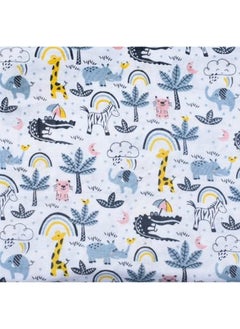 Thread Fairy Co Thread Fairy Super Soft Organic Cotton Muslin Swaddle Blanket for New Born Baby Receiving Swaddle Wrap Stroller Cover Multi Coloured Jungle Fun  - Image 1