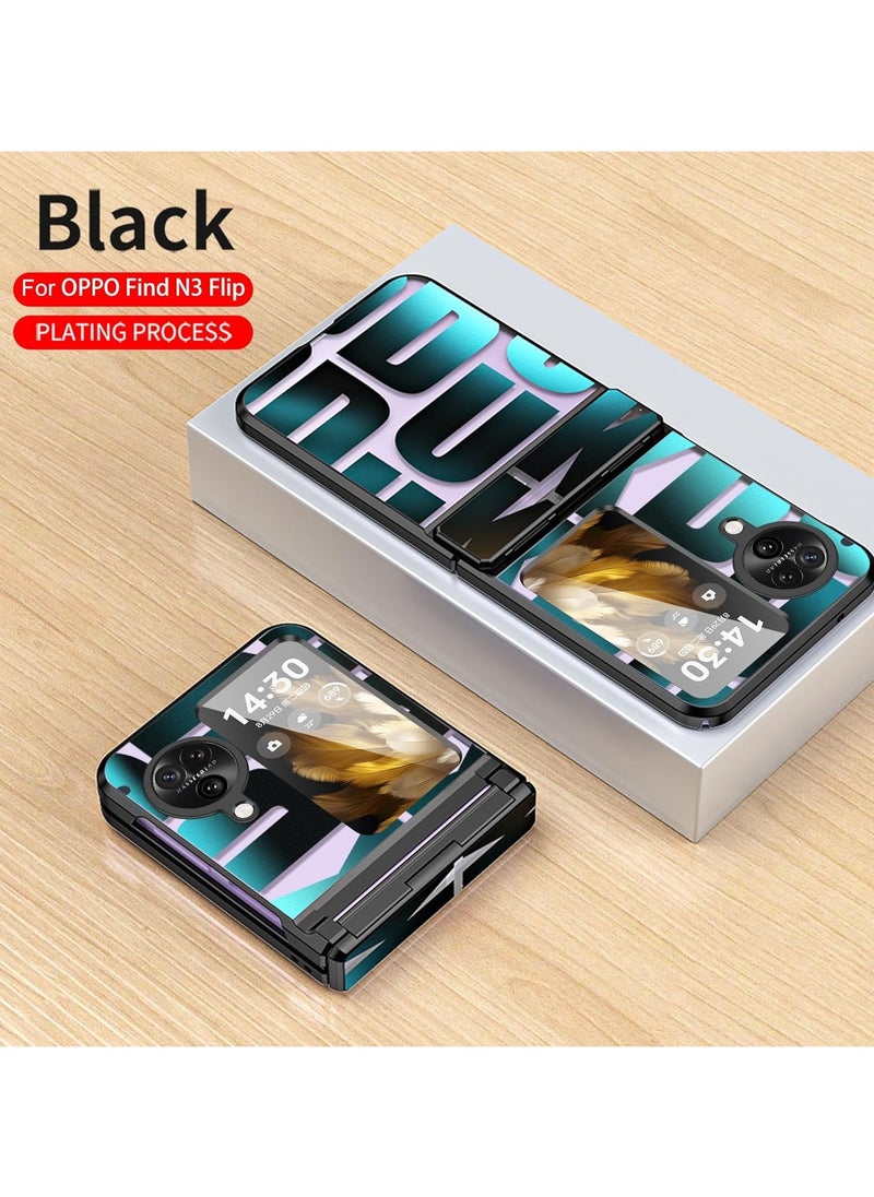 General - OPPO Find N3 Flip Case with Hinge + Camera Lens Protector, Shockproof Full Protection Solid Cover (electroplated), PC Material with Hard Protection - Image 1