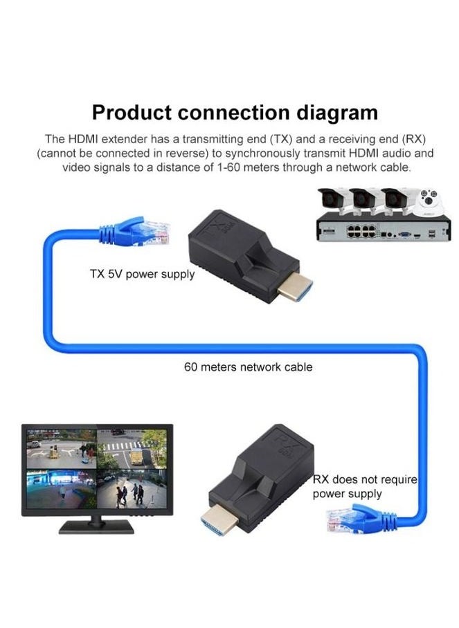 60m RJ45 to HDMI Network Extender, with Cable tybe-C - Black - pzsku/Z791621327116D69FA358Z/45/_/1716046013/6098a17f-e4a8-45ba-93ab-91949bdc0eb5