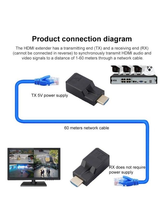 Zero 60m RJ45 to HDMI Network Extender, with Cable tybe-C - Black - Image 4
