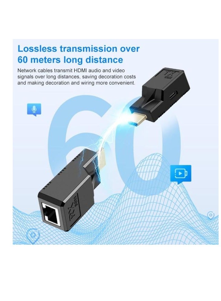 Zero 60m RJ45 to HDMI Network Extender, with Cable tybe-C - Black - Image 5