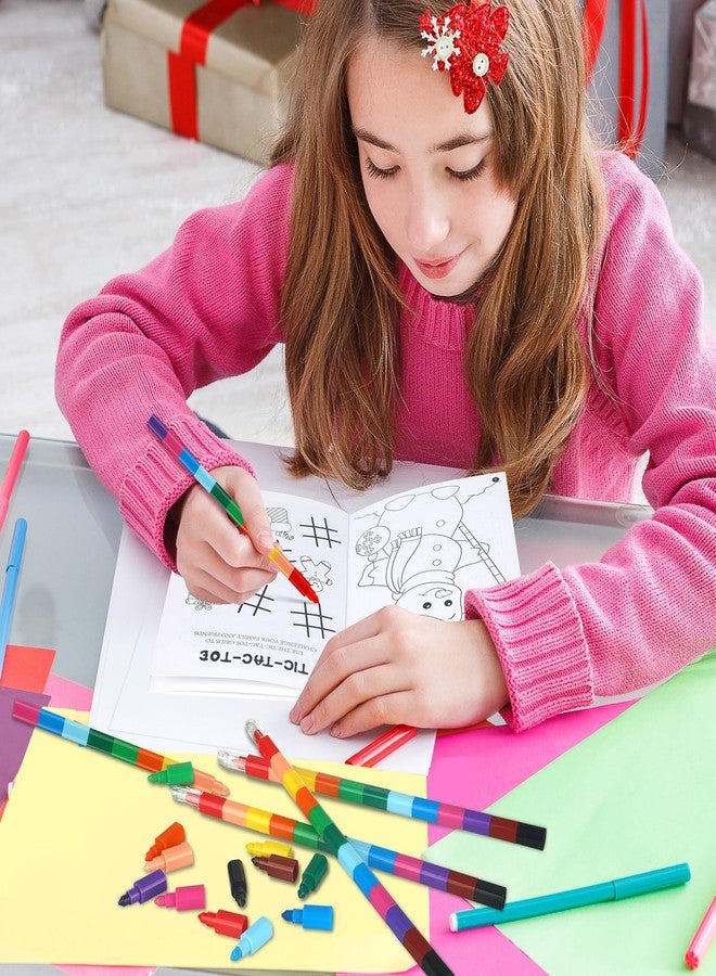 Zhanmai 64 Pcs Christmas Coloring Book with Stacking Crayons for Kids Bulk Santa Claus Snowman Elk Penguin Elf Gingerbread Holiday Activity Book for Kids Christmas Activities Party Favors Gifts - Image 5