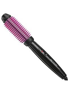 Silicone Bristle Heated Hair Styling Brush Black 1 inch barrel