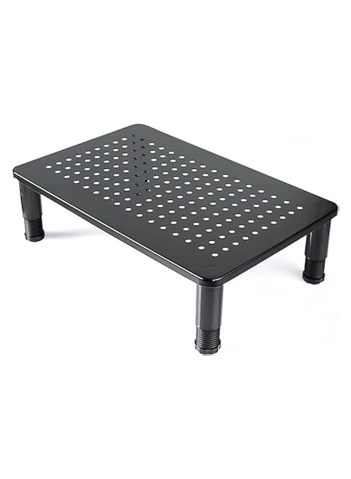 Green Tiger Monitor Stand Riser, 3 Adjustable Height Monitor Stand For Computer, Pc, Printer Home&Office, Stable Black Metal Construction, Ergonomic Premium Metal Riser Stand, Black - Image 1