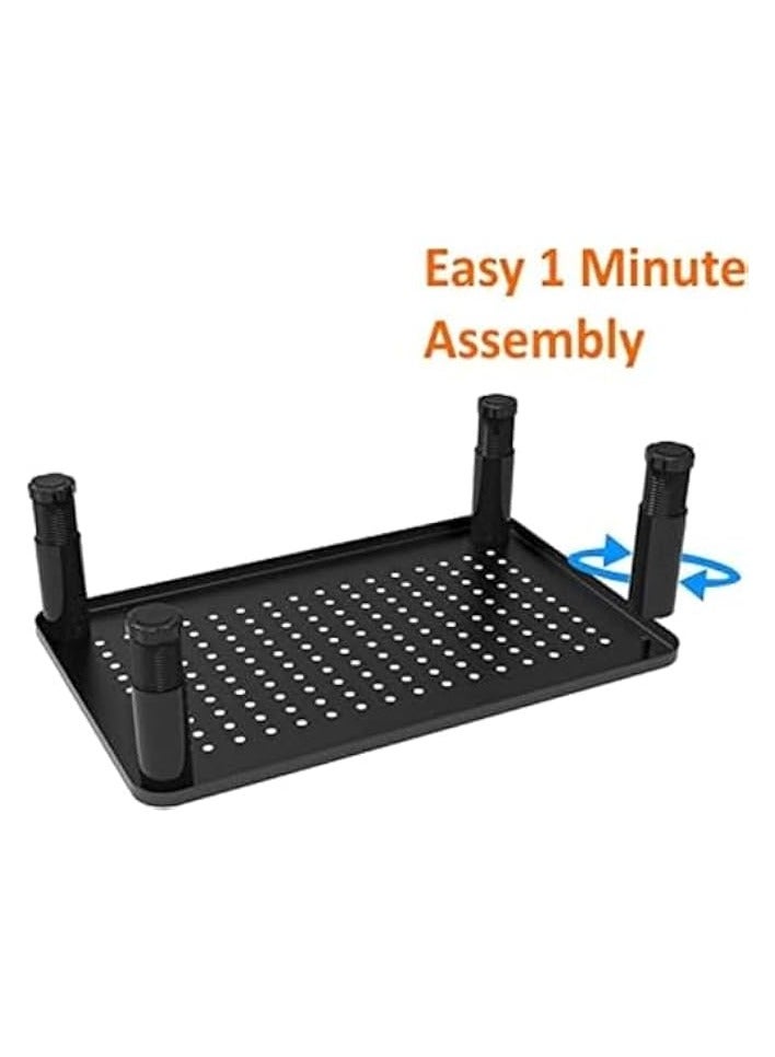 Green Tiger Monitor Stand Riser, 3 Adjustable Height Monitor Stand For Computer, Pc, Printer Home&Office, Stable Black Metal Construction, Ergonomic Premium Metal Riser Stand, Black - Image 5