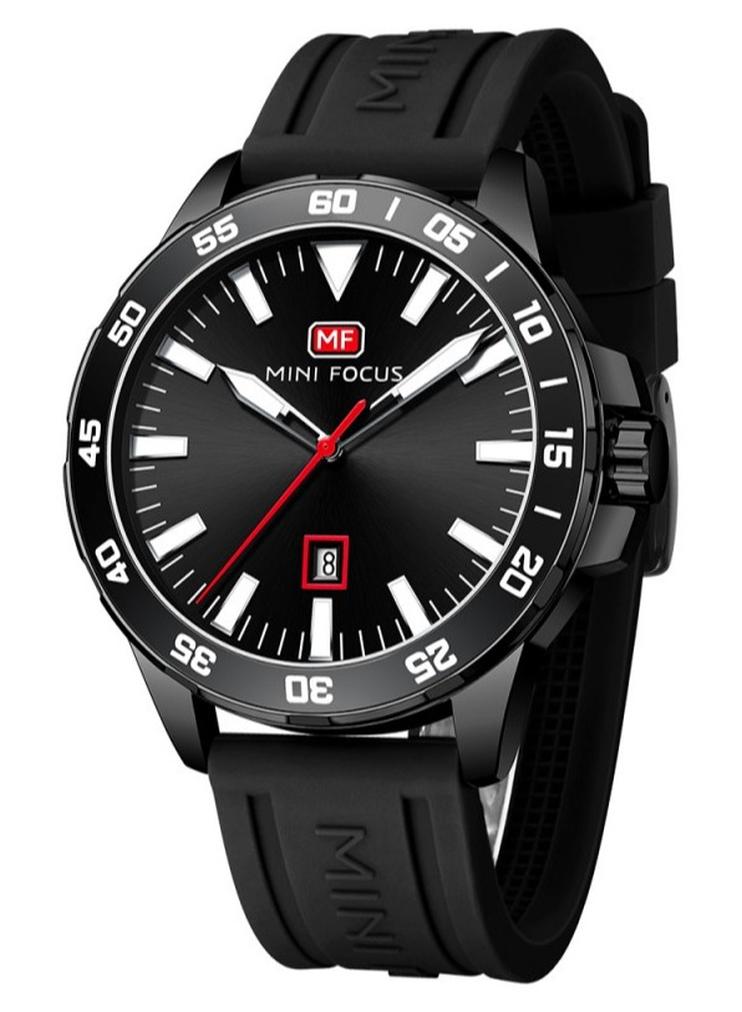 Mini Focus Casual Watch for Men , Analog , Rubber Strap , Black , MF0020G-04 - Image 1