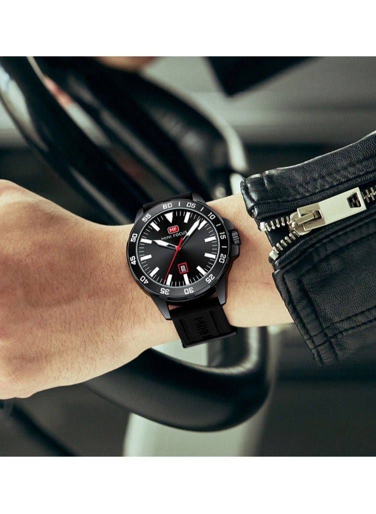 Mini Focus Casual Watch for Men , Analog , Rubber Strap , Black , MF0020G-04 - Image 4