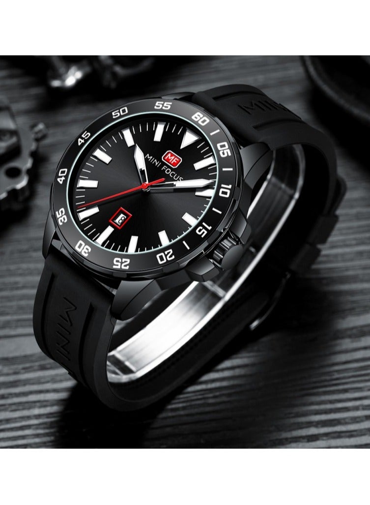 Mini Focus Casual Watch for Men , Analog , Rubber Strap , Black , MF0020G-04 - Image 3