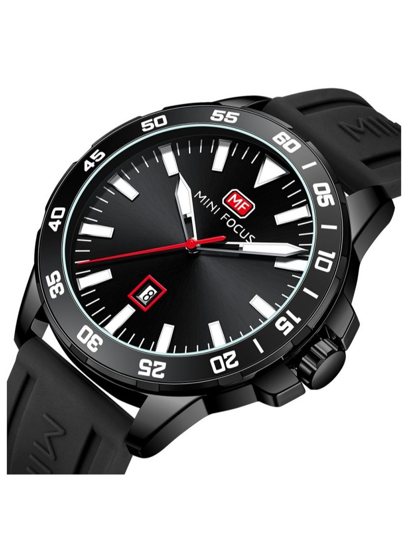 Mini Focus Casual Watch for Men , Analog , Rubber Strap , Black , MF0020G-04 - Image 2