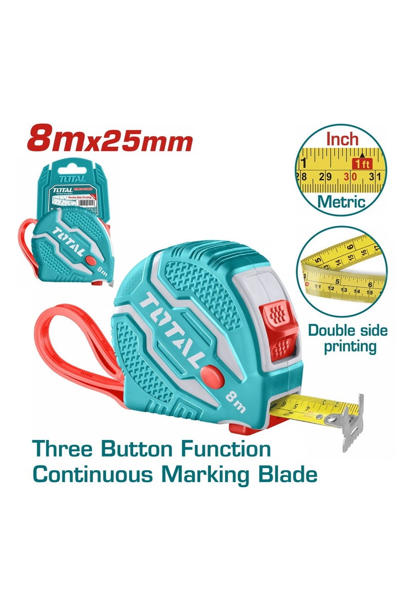 TOTAL Steel Measuring Tape 8m X 25mm - Image 2