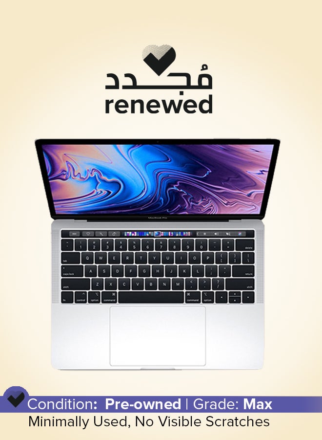 ابل  مجدد - لابتوب ماك بوك برو مع شريط اللمس بشاشة ريتينا 13.3 بوصة، مع معالج كور i5 بسرعة 1.4 جيجاهرتز رباعي النواة/ذاكرة عشوائية 8 جيجابايت/قرص صلب SSD سعة 256 جيجابايت/رسومات إنتل إيريس بلس 645/لوحة مفاتيح إنجليزية 2019 - Image 1