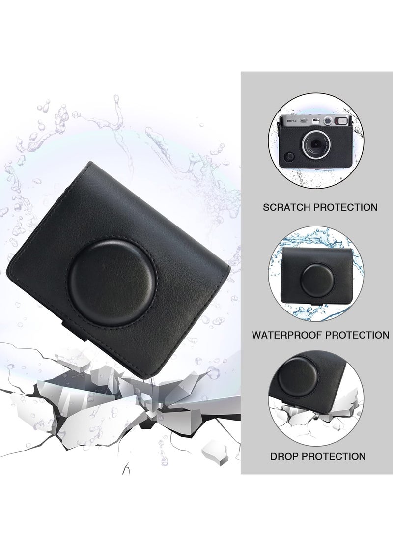 Captaintech Fuji Mini EVO Camera Case - Compatible with Fuji Mini EVO, Adjustable Shoulder Strap, Black Lychee Texture, Horizontal Style for Ultimate Protection and Style. - Image 3