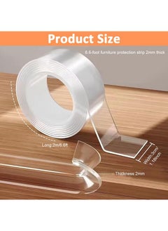 Snowie Soft ® 6.6Ft Baby Proofing Strip 2Mm Thickness Child-Proof Corner Protector Strip Cuttable Transparent Silicone Self-Adhesive Furniture Protector For Table Edge, Corners, Cabinet, Drawer  - Image 1