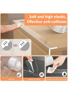 Snowie Soft ® 6.6Ft Baby Proofing Strip 2Mm Thickness Child-Proof Corner Protector Strip Cuttable Transparent Silicone Self-Adhesive Furniture Protector For Table Edge, Corners, Cabinet, Drawer  - Image 2