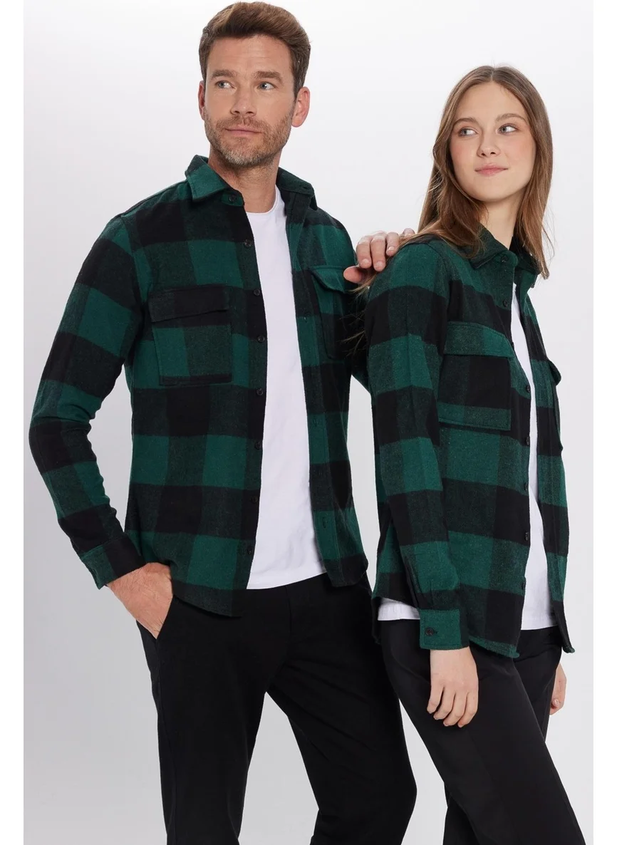 Tudors Slim Fit Slim Fit Lumberjack Double Pocket Flap Checked Winter Shirt