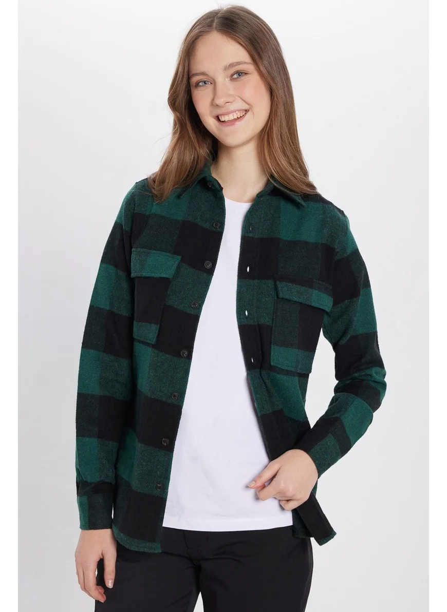 Tudors Slim Fit Slim Fit Lumberjack Double Pocket Flap Checked Winter Shirt