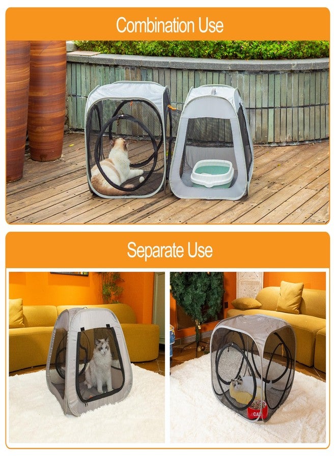 ITENT Portable Cat Playpen, Trapezoidal Design for Better Standing, Foldable Pet Tent for Indoor and Outdoor Use,Dog Playpen, Outdoor Cat Tent, Cat Houses & Condos for Kitten,Cat,Puppy and Small Animals. - Image 4