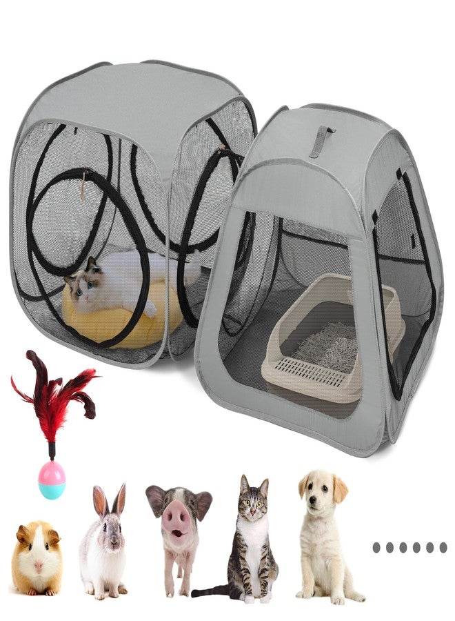 ITENT Portable Cat Playpen, Trapezoidal Design for Better Standing, Foldable Pet Tent for Indoor and Outdoor Use,Dog Playpen, Outdoor Cat Tent, Cat Houses & Condos for Kitten,Cat,Puppy and Small Animals. - Image 1
