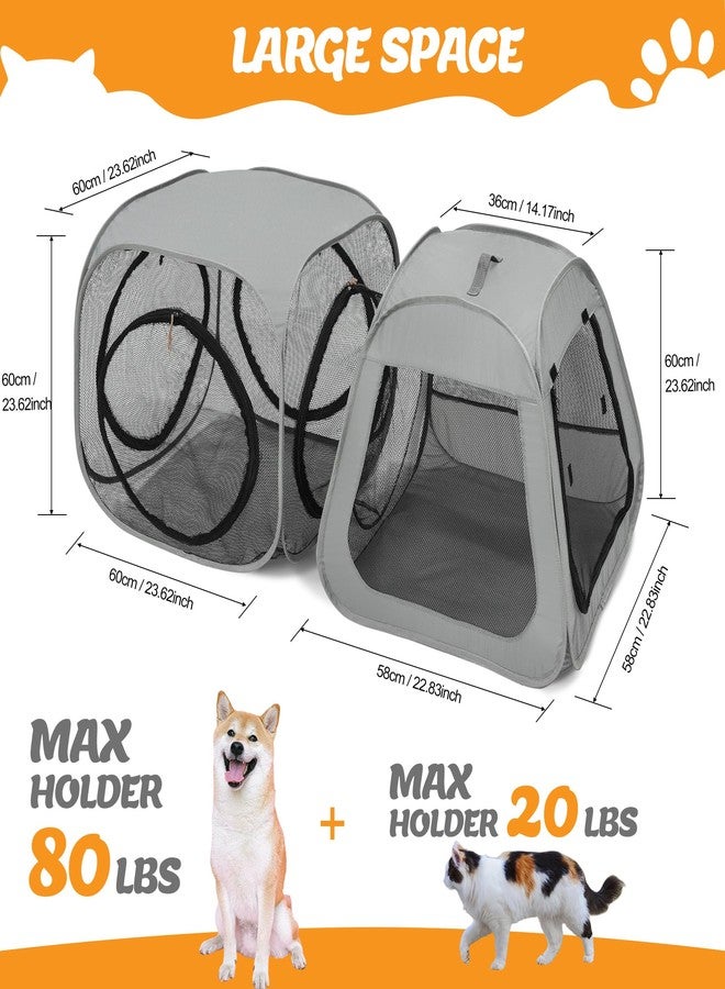 ITENT Portable Cat Playpen, Trapezoidal Design for Better Standing, Foldable Pet Tent for Indoor and Outdoor Use,Dog Playpen, Outdoor Cat Tent, Cat Houses & Condos for Kitten,Cat,Puppy and Small Animals. - Image 3