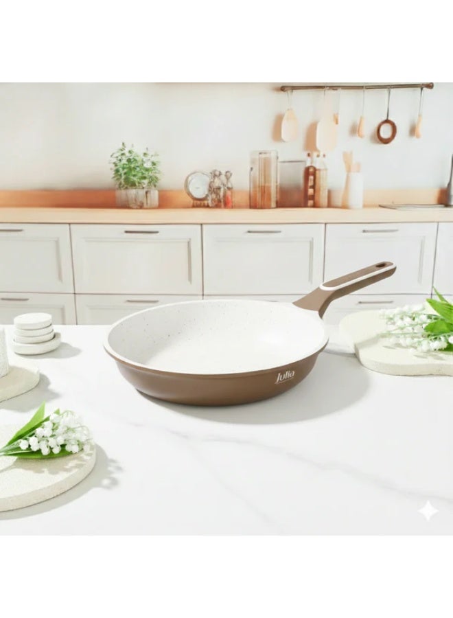 Julia Elite Prof Frypan 28cm - Brown - Beige Granite Non-Stick - Induction Ready - Image 3