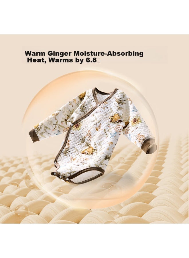 Ouyun Baby Clothes Newborn Cotton-padded Romper Spring Autumn Full Moon One-piece Air Layer Jumpsuit Secret Garden - Image 1