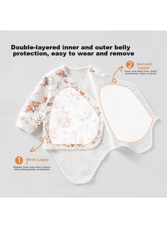 Ouyun Baby Clothes Newborn Cotton-padded Romper Spring Autumn Full Moon One-piece Air Layer Jumpsuit Secret Garden - Image 2