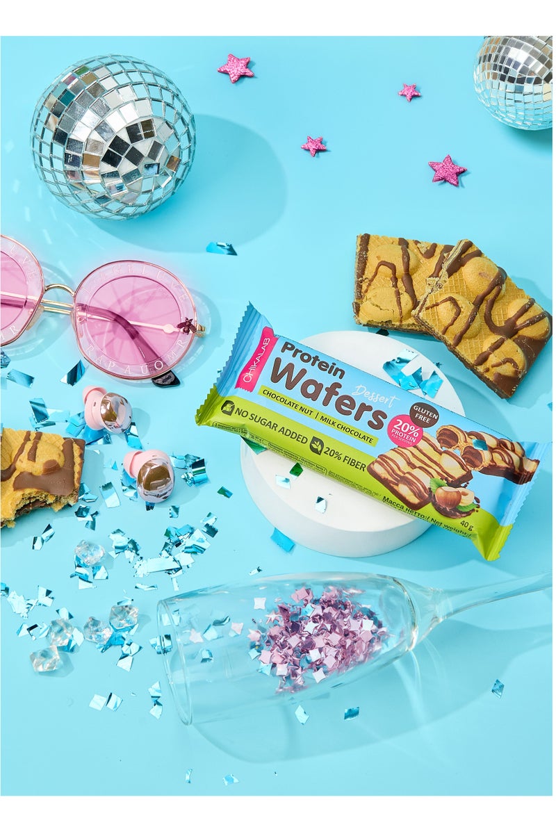 Protein Wafers Dessert Milk Chocolate with Chocolate Hazelnut Filling 12x40g