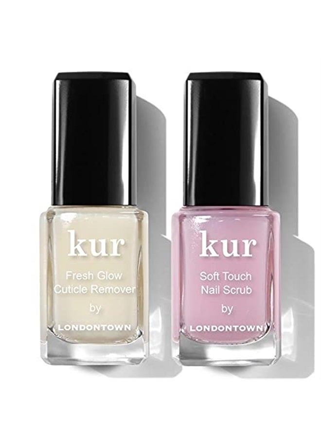LONDONTOWN Clean Up Cuticles Set - Cuticle Remover & Soft Touch Nail Scrub,0.4 Fl Oz (Pack of 2) - Image 1