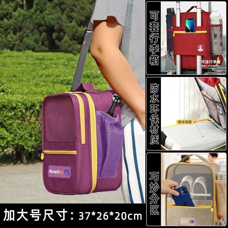 Eco-Friendly Travel Organizer 2024 Upgraded Shoes Bag Gray: Medium: 30*22 * 15cm - Image 5