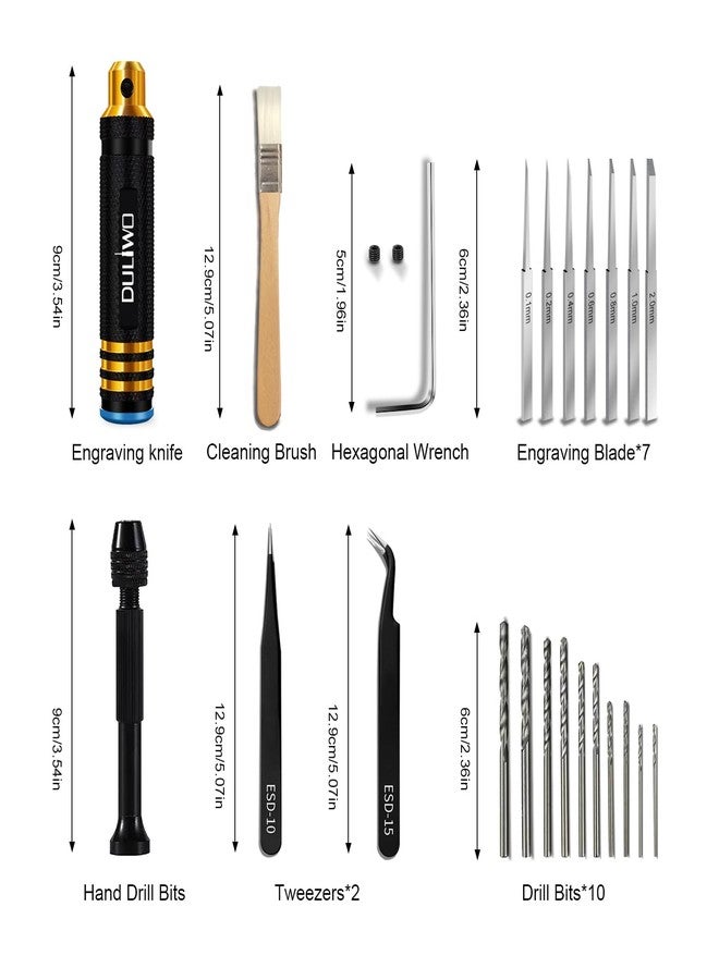DULIWO Model Kit with Scribing Tools, Pin Vise Hand Drill Set, Tweezers, Brushes for Modelling Gundam Models, Metal Kits, Car and Aircraft Kits for Sscribing, Engraving, Panel lines, Resin,Detailing - Image 2