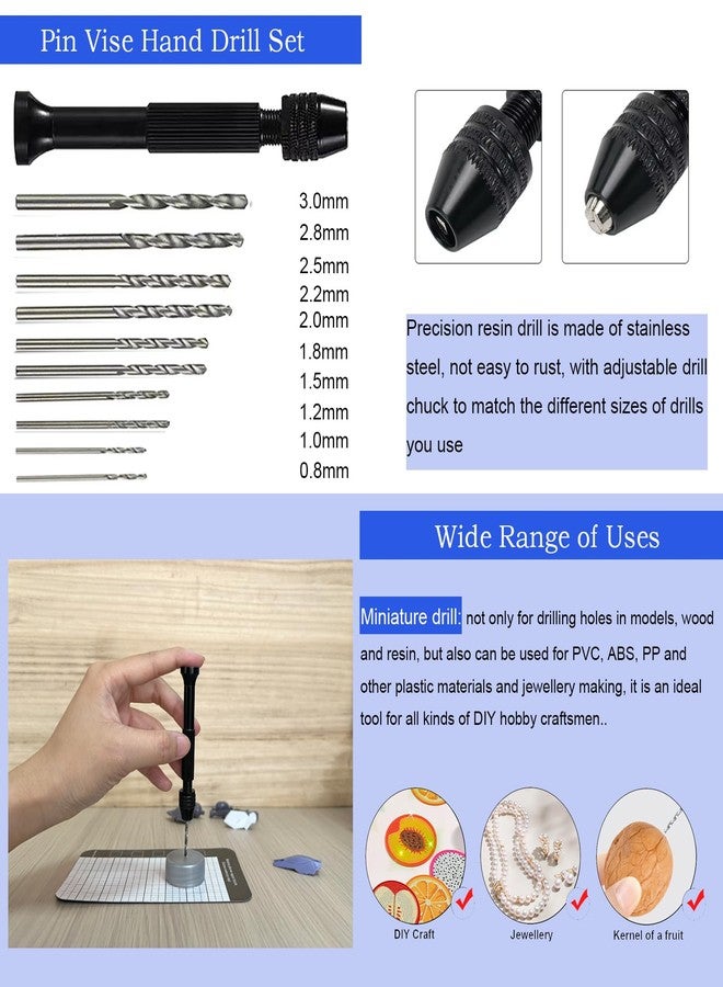 DULIWO Model Kit with Scribing Tools, Pin Vise Hand Drill Set, Tweezers, Brushes for Modelling Gundam Models, Metal Kits, Car and Aircraft Kits for Sscribing, Engraving, Panel lines, Resin,Detailing - Image 4