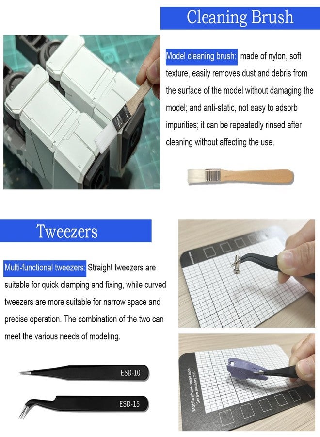DULIWO Model Kit with Scribing Tools, Pin Vise Hand Drill Set, Tweezers, Brushes for Modelling Gundam Models, Metal Kits, Car and Aircraft Kits for Sscribing, Engraving, Panel lines, Resin,Detailing - Image 5