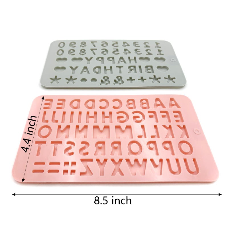 Qgond 2PCS Reusable Silicone Letter & Number Molds | Non-Stick Baking Tools for Chocolate, Cake, Soap | Dishwasher & Oven Safe (-40Â°C to 230Â°C) - Image 2