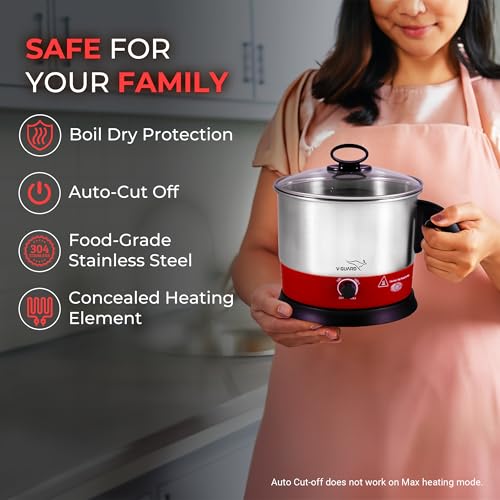 V-Guard VKM12 1.2 Litre Multipurpose Electric Kettle | 600 W | Kettle for Boiling Water,Eggs,Milk,Tea,Coffee |360° Rotating Base,Auto Cut-Off,Overheat & Dry Boil Protection |1 Year Coverage by V-Guard - Image 4