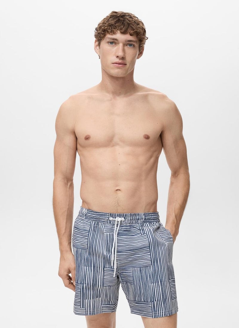 Mango Man Multi-Striped Swim Trunks  - Image 1