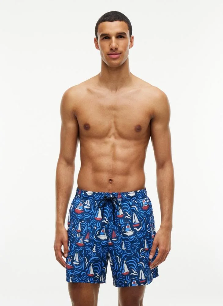 Essential Print Mid Length Swim Shorts
