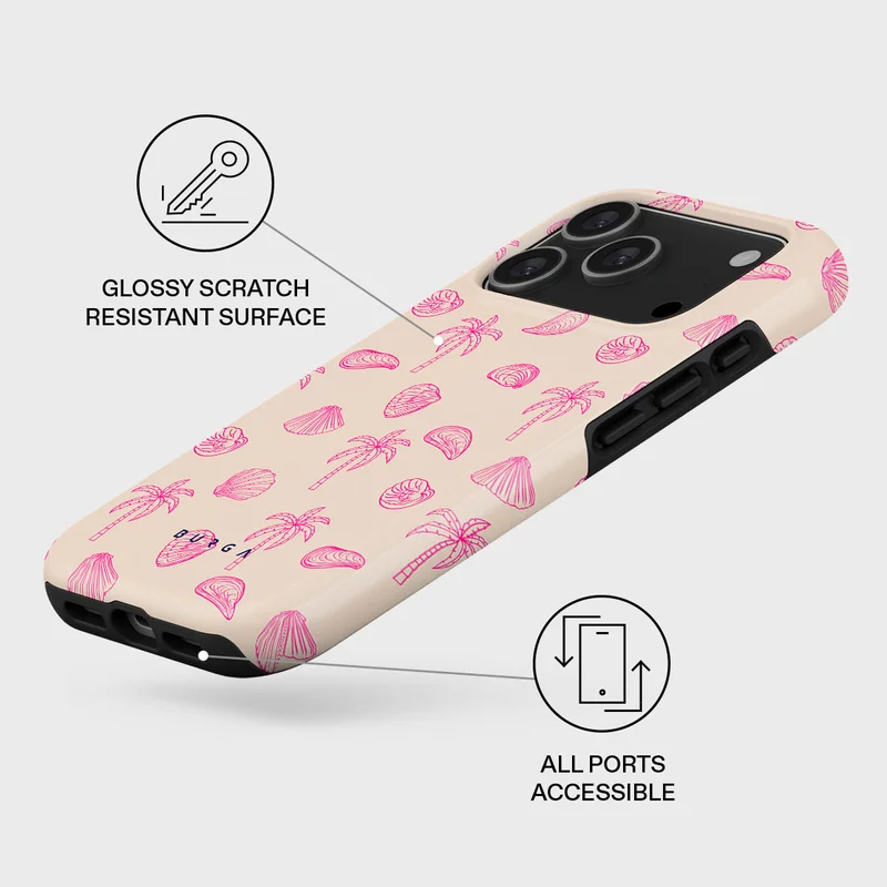 BURGA iPhone 17 Pro Beach Please Premium Case Compatible with Hybrid Dual-Layer Hard Shell + Silicone Protection - Scratch-Resistant Shockproof Mobile Cover