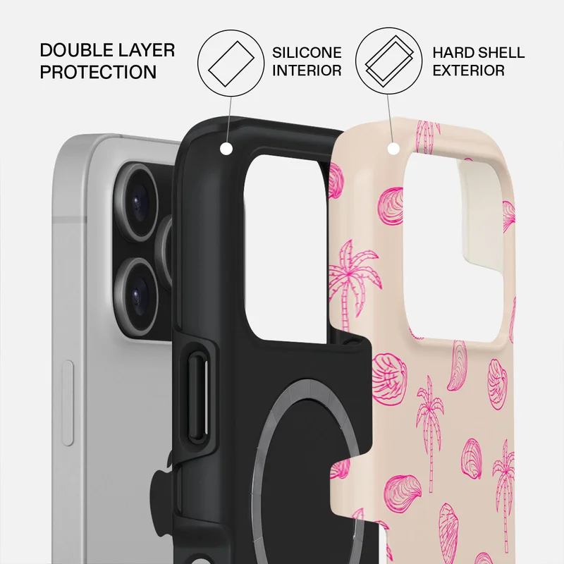 BURGA iPhone 17 Pro Beach Please Premium Case Compatible with Hybrid Dual-Layer Hard Shell + Silicone Protection - Scratch-Resistant Shockproof Mobile Cover