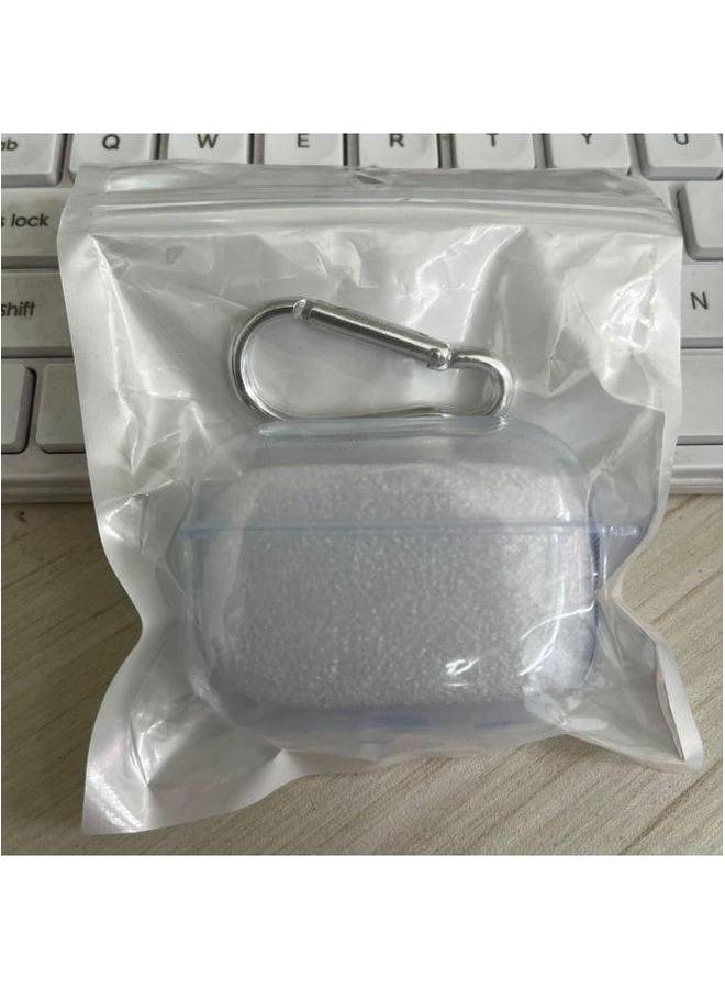 Suitable For Airpods Protective Apple Case Pro2 Transparent Headphone 3/4 Generation 5th Tpu Material-Color:Transparent Soft Shell + Buckle Pearlescent Bag-Model:airpods Pro (with Hanging Ears) - Image 1