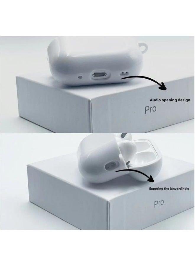 Suitable For Airpods Protective Apple Case Pro2 Transparent Headphone 3/4 Generation 5th Tpu Material-Color:Transparent Soft Shell + Buckle Pearlescent Bag-Model:airpods Pro (with Hanging Ears) - Image 3