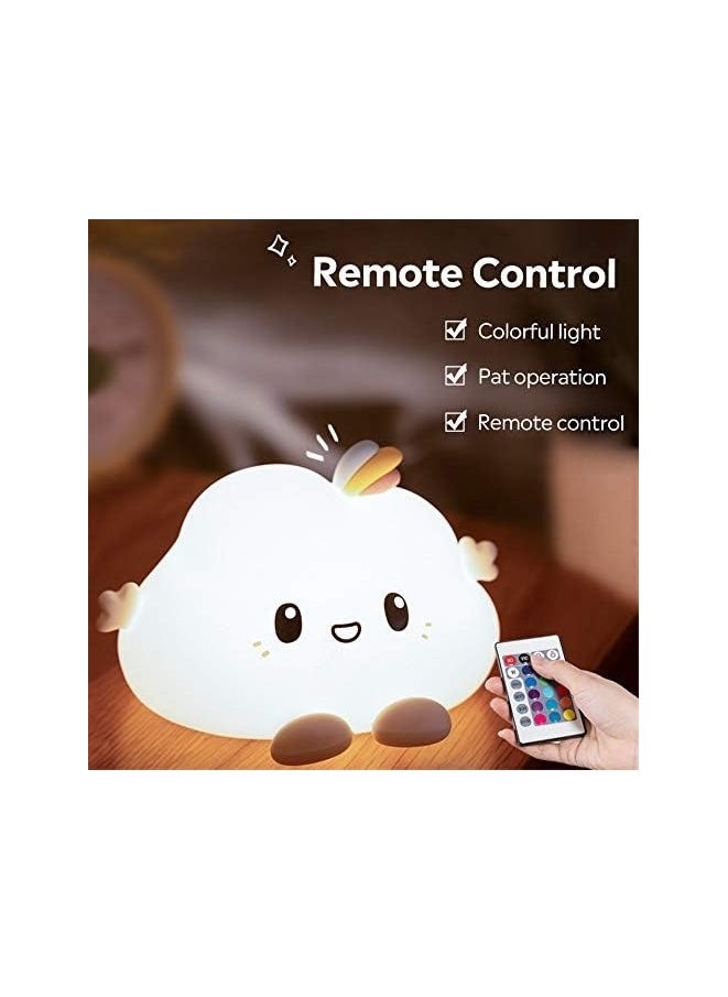 FEND - FEND Kids Night Light Cloud Lamp with Remote Control LED Color Changing Squishy Glow Soft Portable USB Rechargeable for Bedroom - Image 1