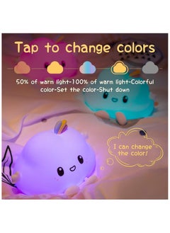 FEND FEND Kids Night Light Cloud Lamp with Remote Control LED Color Changing Squishy Glow Soft Portable USB Rechargeable for Bedroom  - Image 5