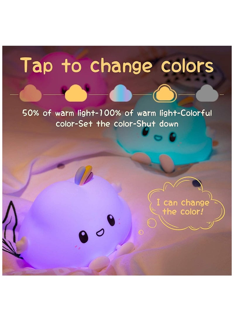 FEND - FEND Kids Night Light Cloud Lamp with Remote Control LED Color Changing Squishy Glow Soft Portable USB Rechargeable for Bedroom - Image 1